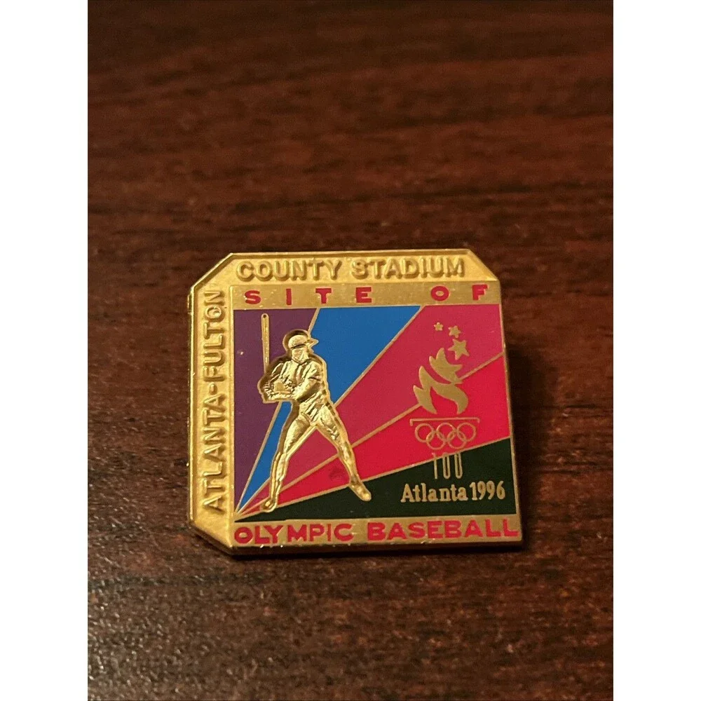 1996 Atlanta Olympics‎ Atlanta-Fulton County Stadium Baseball Site Lapel Hat Pin